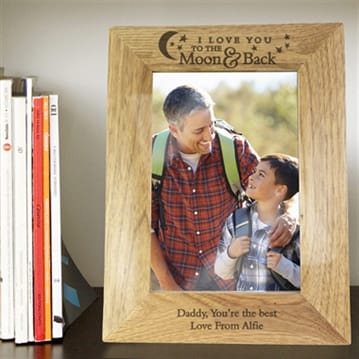 Personalised To the Moon and Back Wooden Photo Frame