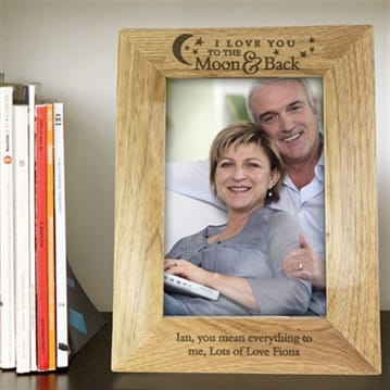 Personalised To the Moon and Back Wooden Photo Frame