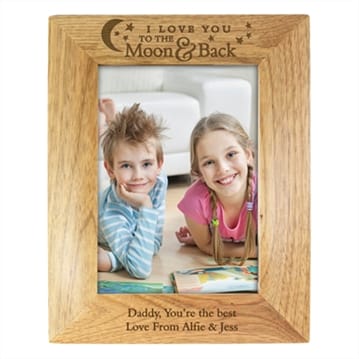 Personalised To the Moon and Back Wooden Photo Frame
