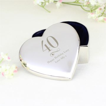 Personalised Big Age Heart Trinket Box