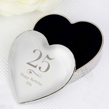 Personalised 50th Birthday Heart Trinket Box