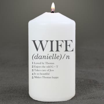 Personalised Wife Definition Candle