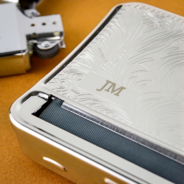 Personalised Tobacco Tin And Silver Lighter Set