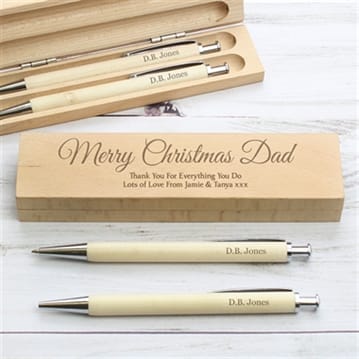 Personalised Wooden Pen and Pencil Box Set