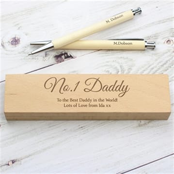 Personalised Wooden Pen and Pencil Box Set