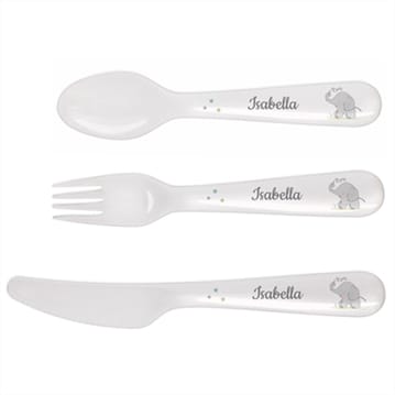 Personalised first shop cutlery set