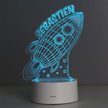 Personalised Rocket LED Colour Change Night Light