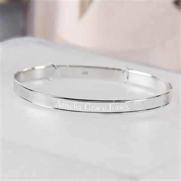 Personalised Engraved Boys/Girls Christening Expanding Diamante Star Bracelet 