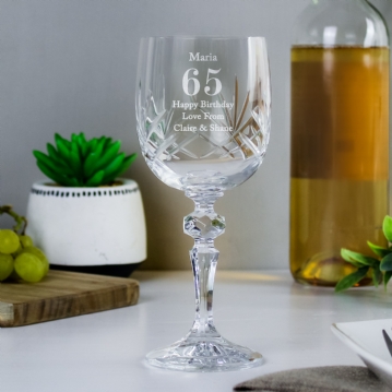 Personalised Birthday Crystal Wine Glass