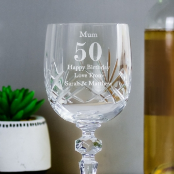 Personalised Birthday Crystal Wine Glass
