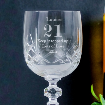Personalised Birthday Crystal Wine Glass
