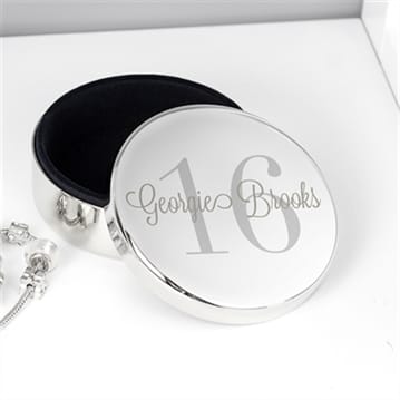Personalised Big Age Round Trinket Box