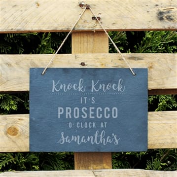 Personalised Gin or Prosecco Hanging Slate Sign