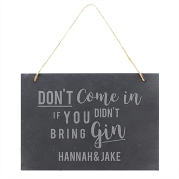 Personalised Gin or Prosecco Hanging Slate Sign