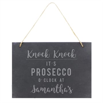 Personalised Gin or Prosecco Hanging Slate Sign