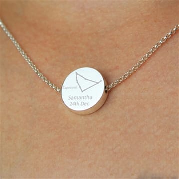 Personalised Zodiac Birthday Silver Necklace
