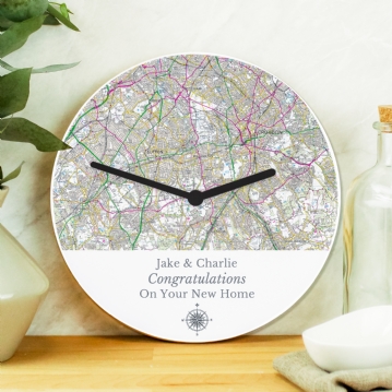 Personalised Wooden Map Clock