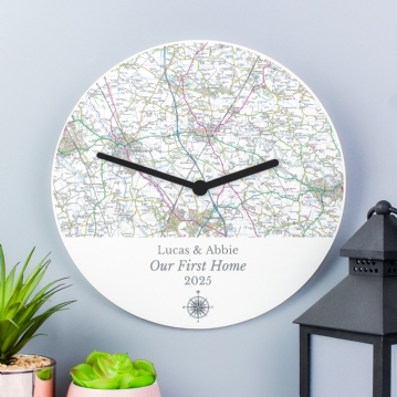 Personalised Wooden Map Clock