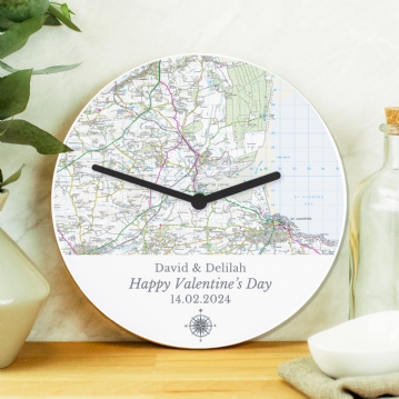 Personalised Wooden Map Clock
