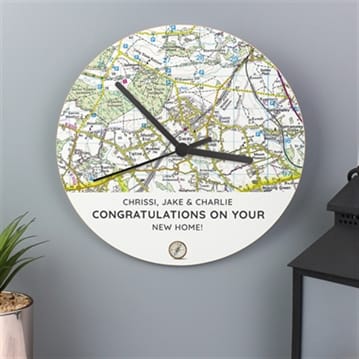 Personalised Wooden Map Clock