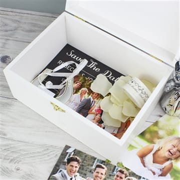 Personalised Botanical White Keepsake Box