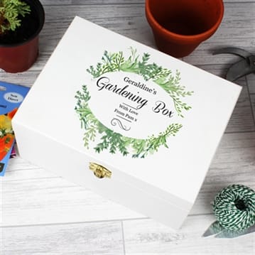 Personalised Botanical White Keepsake Box