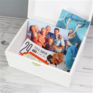 Personalised Botanical White Keepsake Box