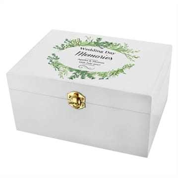 Personalised Botanical White Keepsake Box