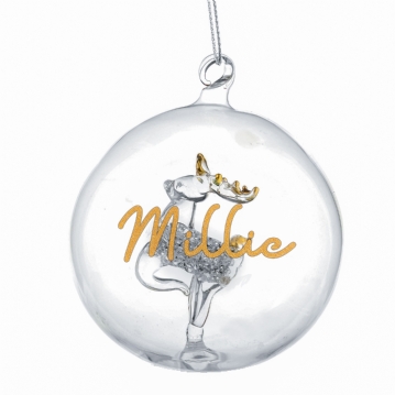 Personalised Glass Christmas Bauble