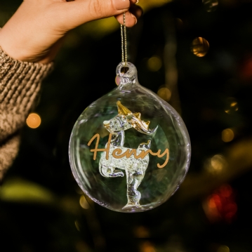 Personalised Glass Christmas Bauble