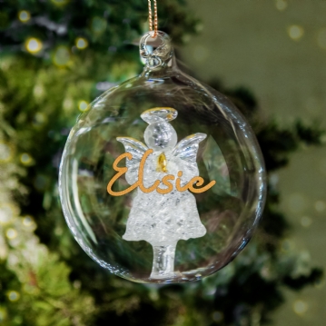 Personalised Glass Christmas Bauble