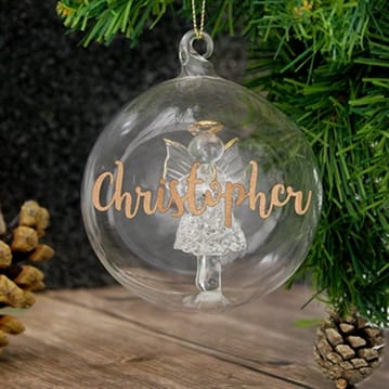 Personalised Glass Christmas Bauble