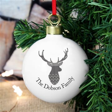 Personalised Highland Stag Tree Bauble