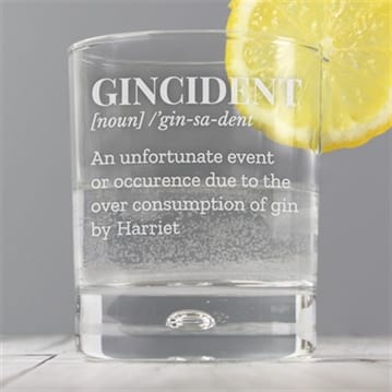 Personalised Gincident Gin Tumbler Glass