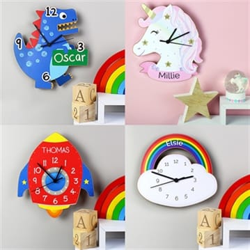 Personalised Wooden Children's Clock
