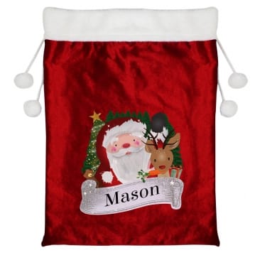 Personalised Red Christmas Santa Sack