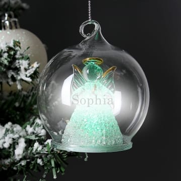 Personalised Christmas Message LED Angel Bauble