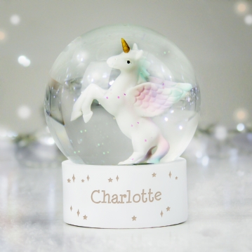 Personalised Unicorn Snow Globe