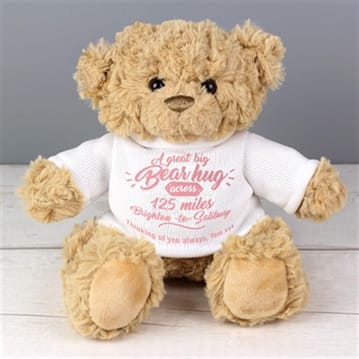 Personalised Teddy Bear Embroidered Dog Christening Gift Baby Birthday Gift 