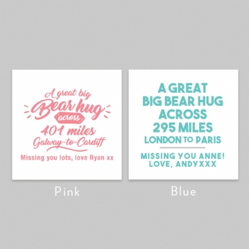 Personalised Distance Bear Hug Teddy