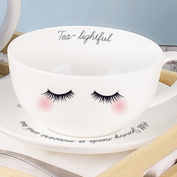 Eyelash Personalised Teacup & Saucer