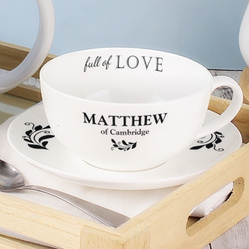 Cup of Love Personalised Teacup & Saucer