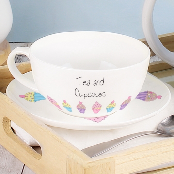 Cupcakes Personalised Teacup & Saucer