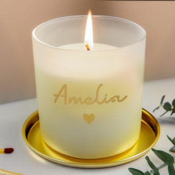 Personalised Gold Name Scented Jar Candle