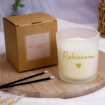 Personalised Gold Name Scented Jar Candle