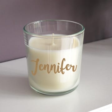 Personalised Gold Name Scented Jar Candle