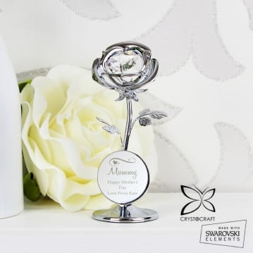 Personalised Swirls & Hearts Crystocraft Rose Ornament