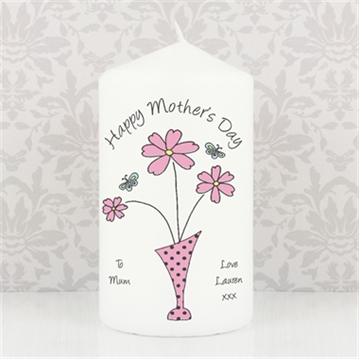 Personalised Flowers & Vase Candle