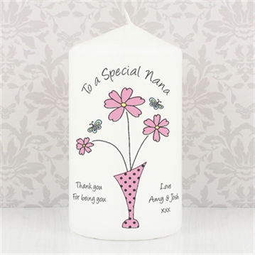Personalised Flowers & Vase Candle