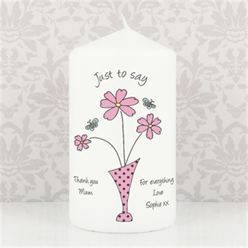 Personalised Flowers & Vase Candle